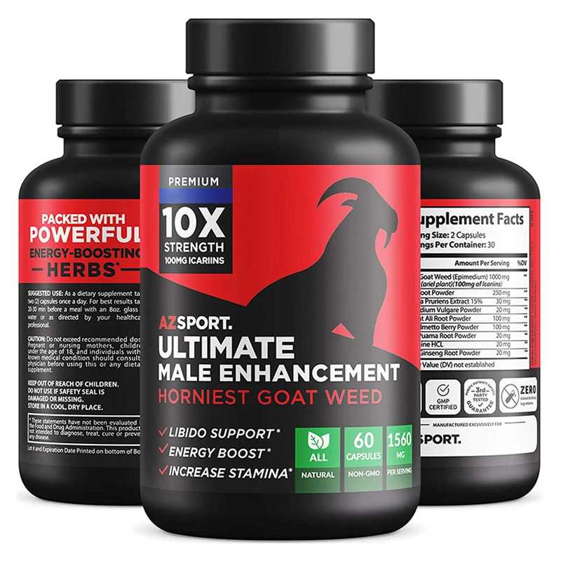 Good Quality Promotional OEM Service Libido Support Energy Booster Horny Goat Weed Capsules