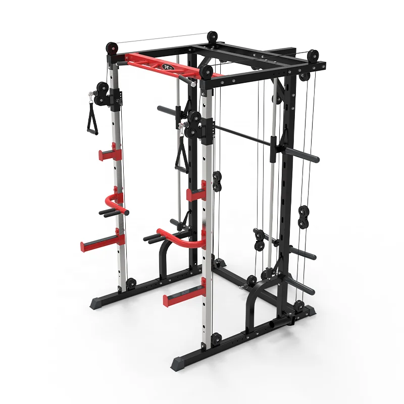 Customizable multifunctional smith machine gym squat rack stand fitness cable machine use for home DY-7008