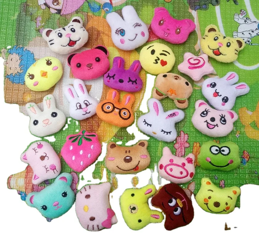 Manufacturers Wholesale Mini Clow Dolls Grab Machine 6cm Small Clip Doll Plush Toys Small Doll Cartoon Animal Head Kids Toy