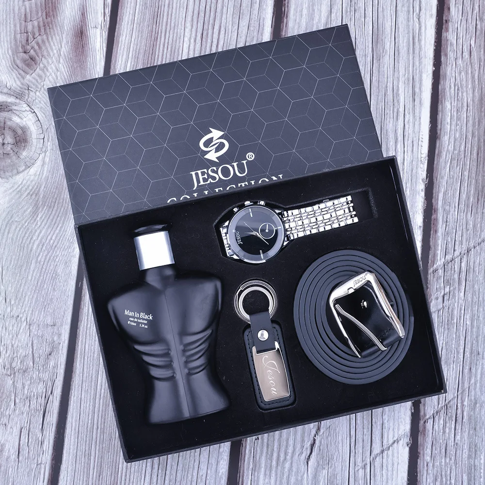 Мужской модный бумажник брелок парфюмерный набор подарок на день рождения Подарочная коробка роскошный подарочный для мужчин