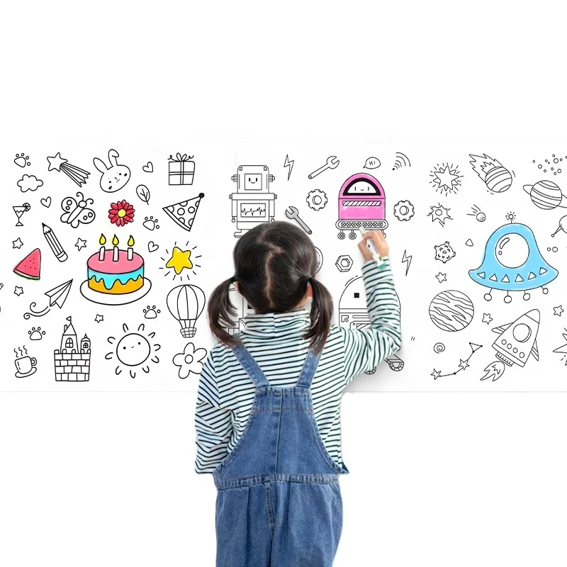 Kid DIY Wallpaper Scroll Rolling Drawing Graffiti Colorful Doodling Papers 300cm for Children Creative