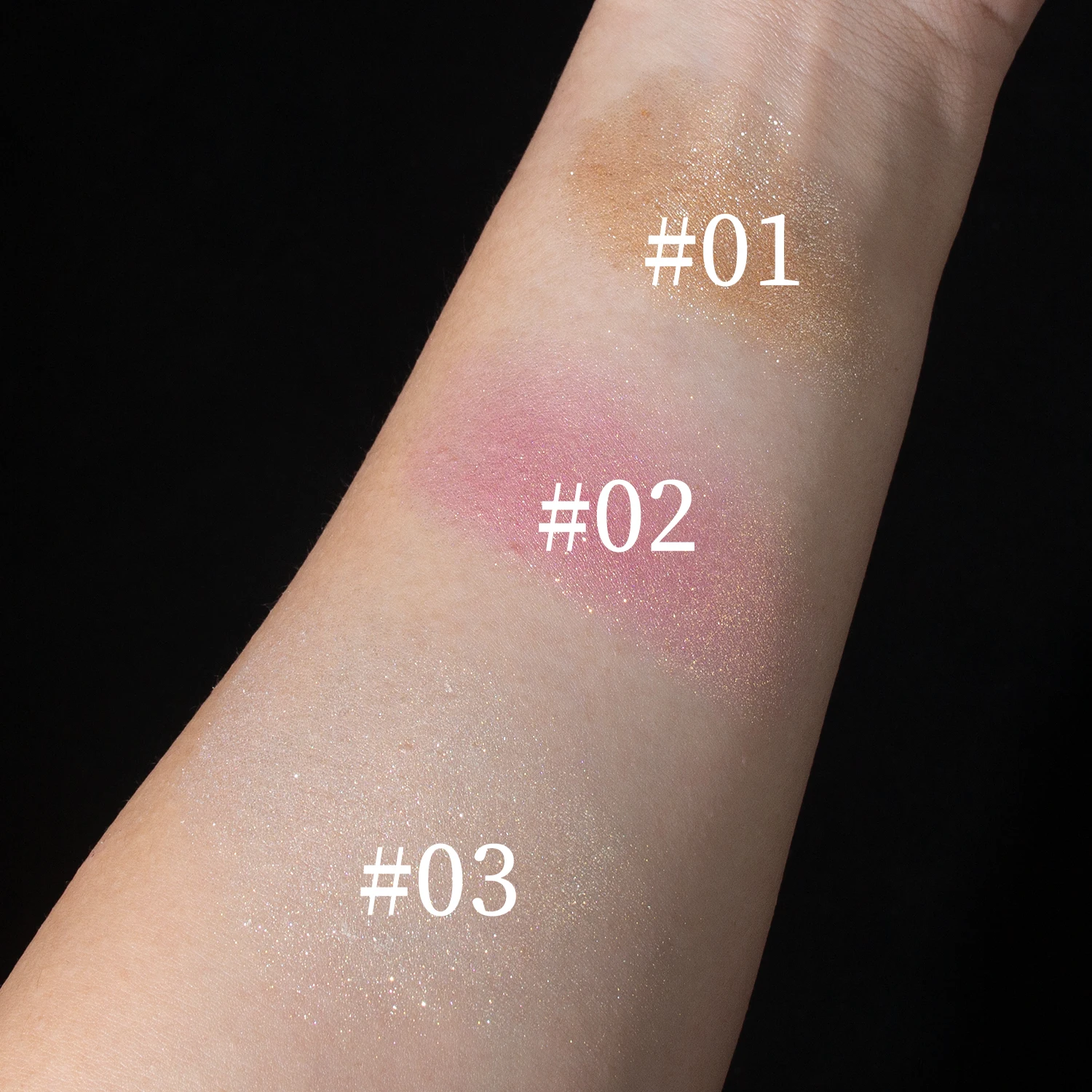 Flora Ruby vegan korean body face highlighter private label custom logo pigment shimmer glitter highlighter makeup palette