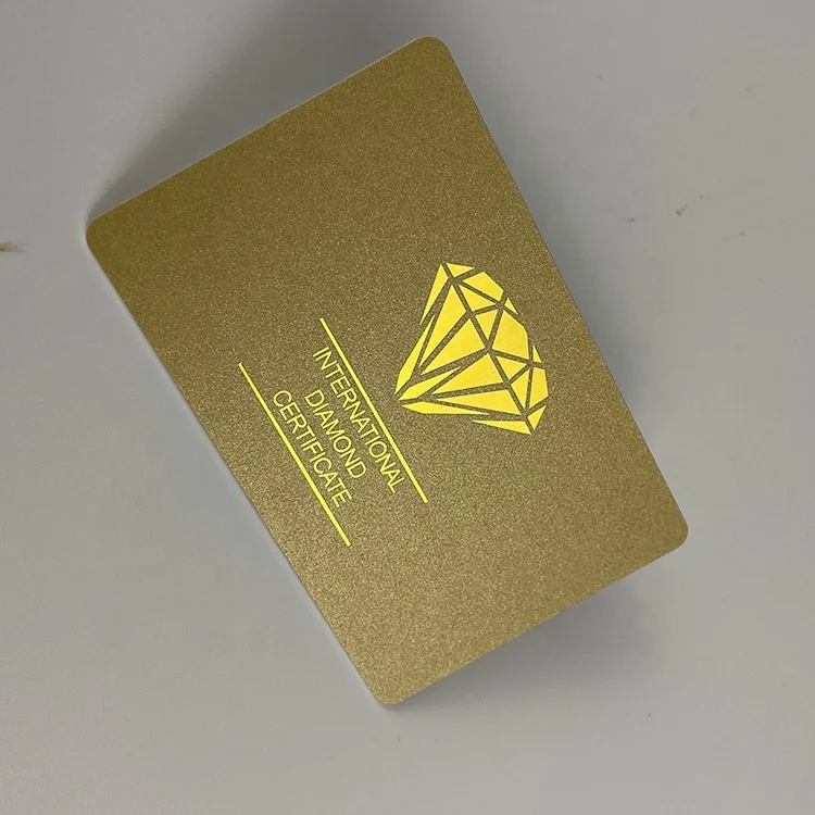 Custom 20PT Matt PVC Card Printing PVC Membership Card Golden Plastic Card With Gold Foil