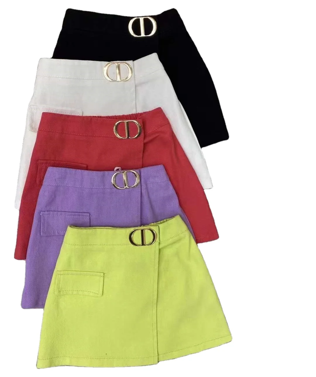 New Spring baby girls solid color skirts kids short cotton dresses children popular skirt