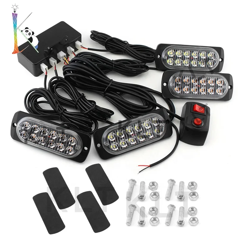 12v 24v Flash Patterns Emergency Warning Vehicle Grille Flashing Led Strobe Light Signal Light