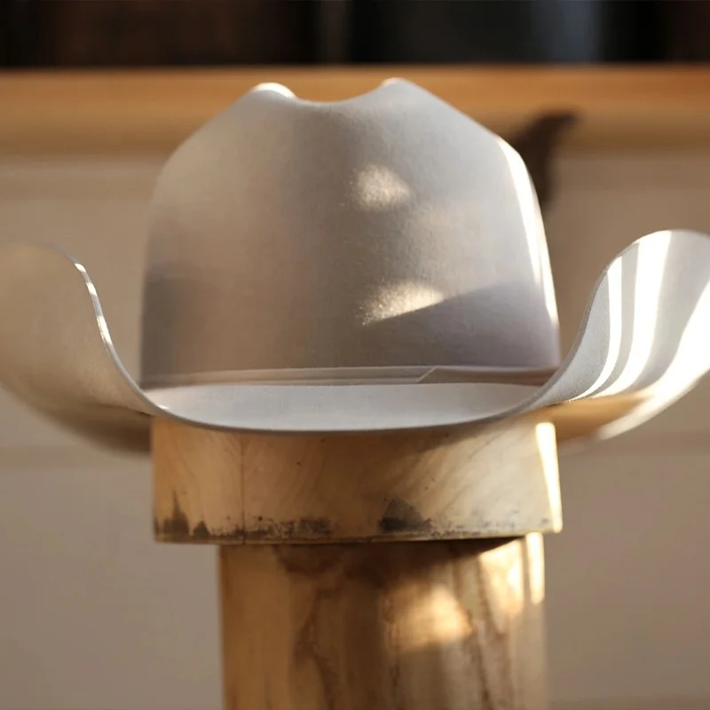 Custom Logo Western Vintage Australia Pure New Wool Classic Felt Wide Brim Western Fedora Cowboy Cowgirl Hat with Custom Belt