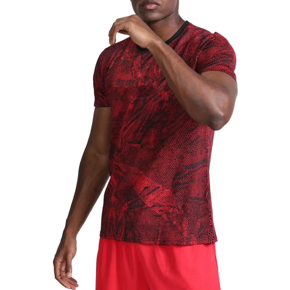 
SW19ZX68 Мужской Топ для тренировок в тренажерном зале, рубашка с коротким рукавом, дышащая одежда для тренировок с принтом 