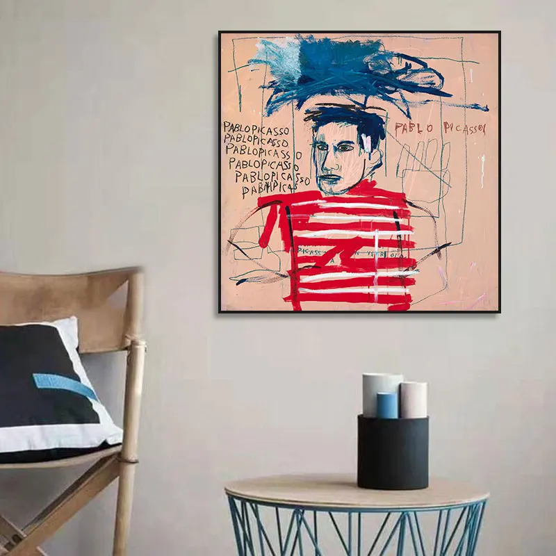  Абстрактная уличная граффити Basquiat подвесная картина для гостиной спальни ресторана модная