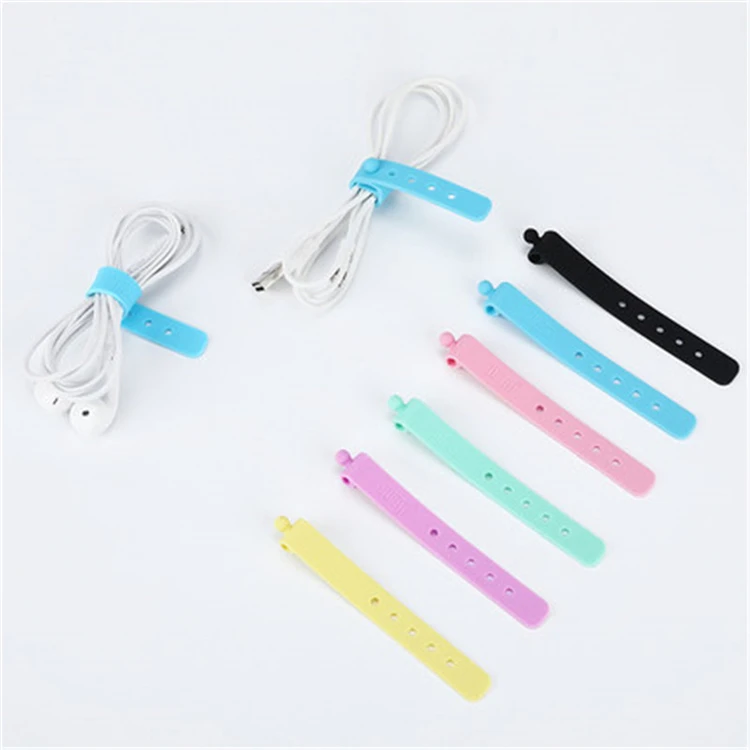Environmental Protection Easy Clean Data Cable Silicone Soft Winder Straps