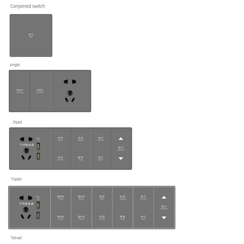 China Supplier eWeLink tuya app Voice Control 1/2/3 Gang Smart Switch Module Home Wifi Smart wall Switch