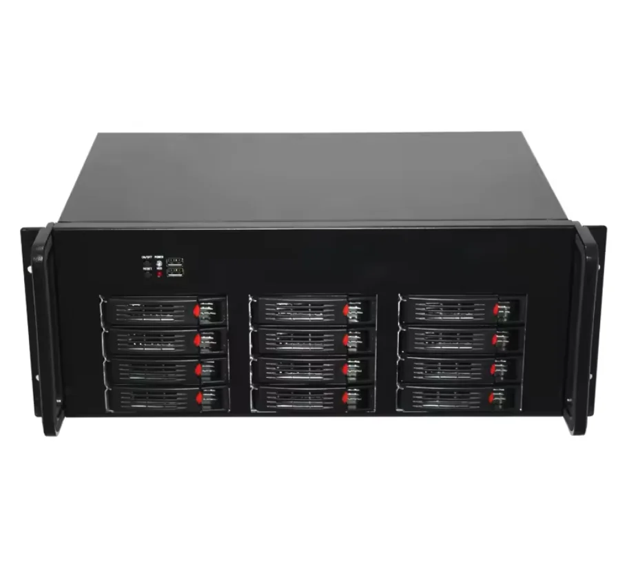 4U 19inch 12 bays nas server storage case industrial server chassis for large data backup