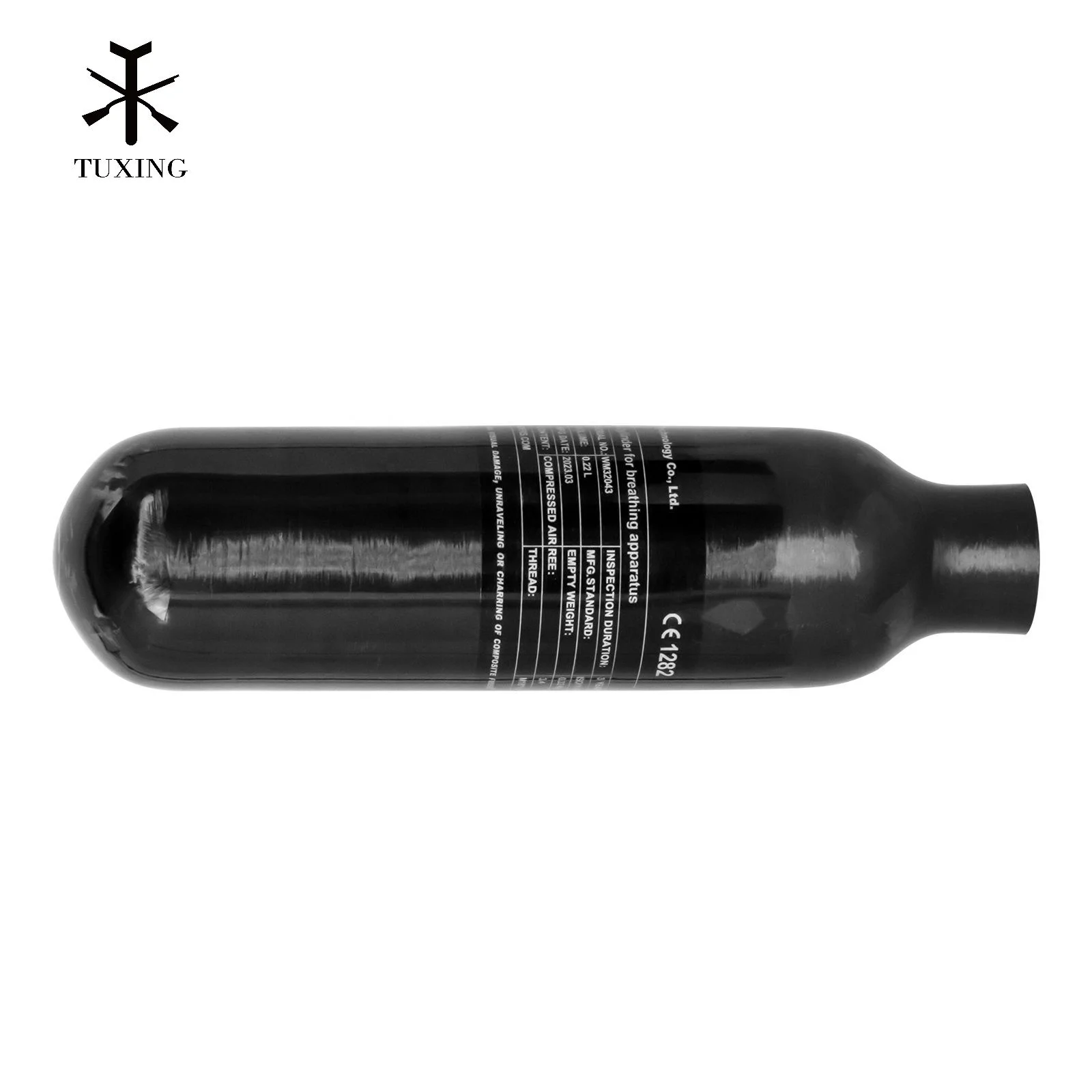 TUXING High Performance ODM 0.22L 220CC HPA 300bar 4500psi 30mpa PCP Hunting High Pressure Paintball Pcp Carbon Fiber Air Tank