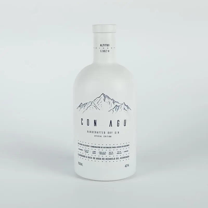 Hot sale vodka absolut 750 ml custom liquor bottle with cork custom logo label 200ml 375ml 500ml whisky spirit vodka bottle