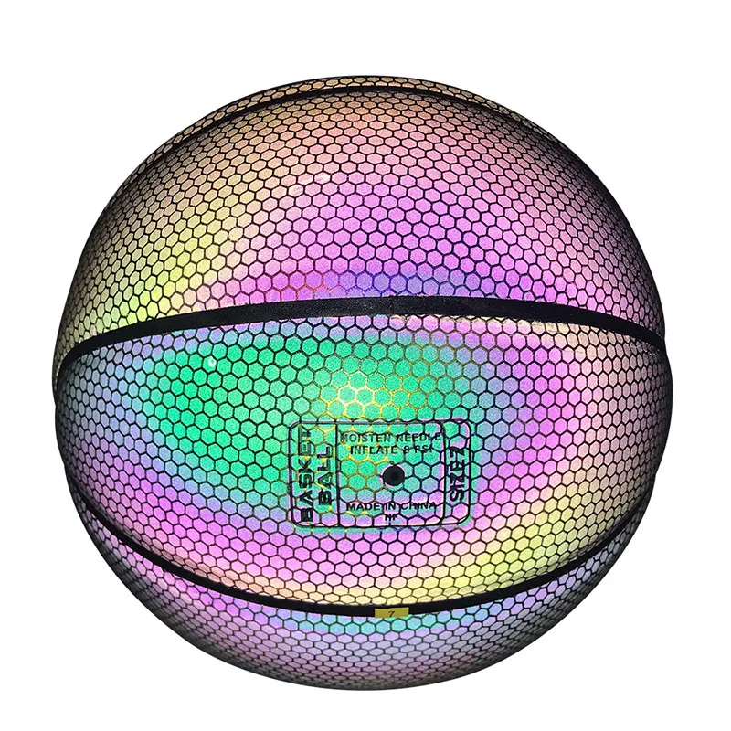Hot Selling Size 7 Luminous Basketball Glow In The Dark Fluorescent Basketball Reflective Basketball