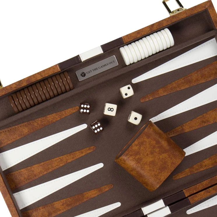 Professional Luxury Hand Made leather backgammon Game Set for Outdoor and Travel