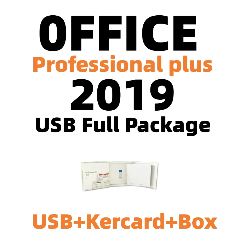 Genuine 0ffice 2019 Professional Plus USB Retail Box Off 2019 Pro Plus USB Full Package 12 Months Warranty Free Shipping
