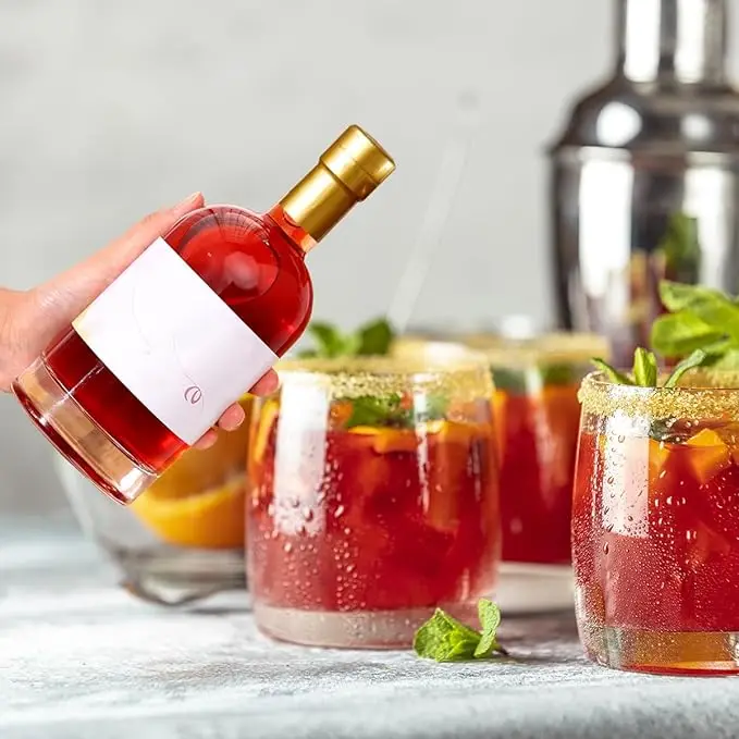 Custom Clear Empty 50/100/500/700/750ml Gin Wine Rum Vodka Whiskey Spirit Liquor glass Bottle With Label