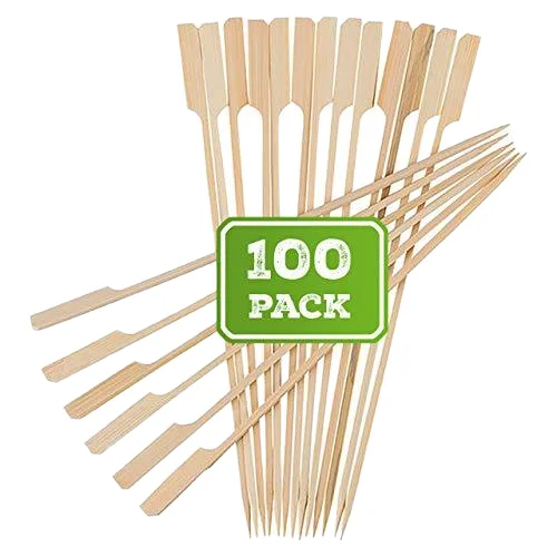 Disposable Flat Teppo Kebab Gun Food Skewer Bamboo Teppo Stick BBQ Bamboo Tools Outdoor BBQ Opp Bag Not Coated