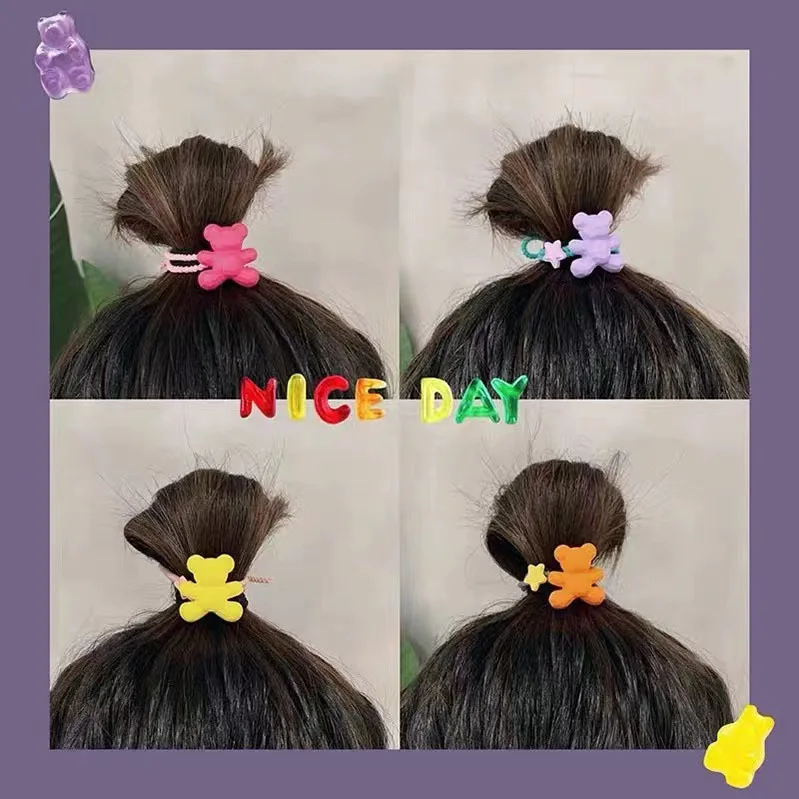 New arrival Korea Colorful Candy color bear star kinds elastic hair ties hair bobbles hair ropes