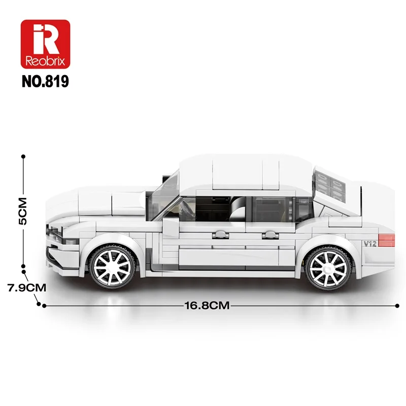 Super Racing White Car Building Blocks 398PCS MOC Plastic DIY Sport Model 1:24 Scale Adults Kids 5 7 Years ABS Box Brick Toys