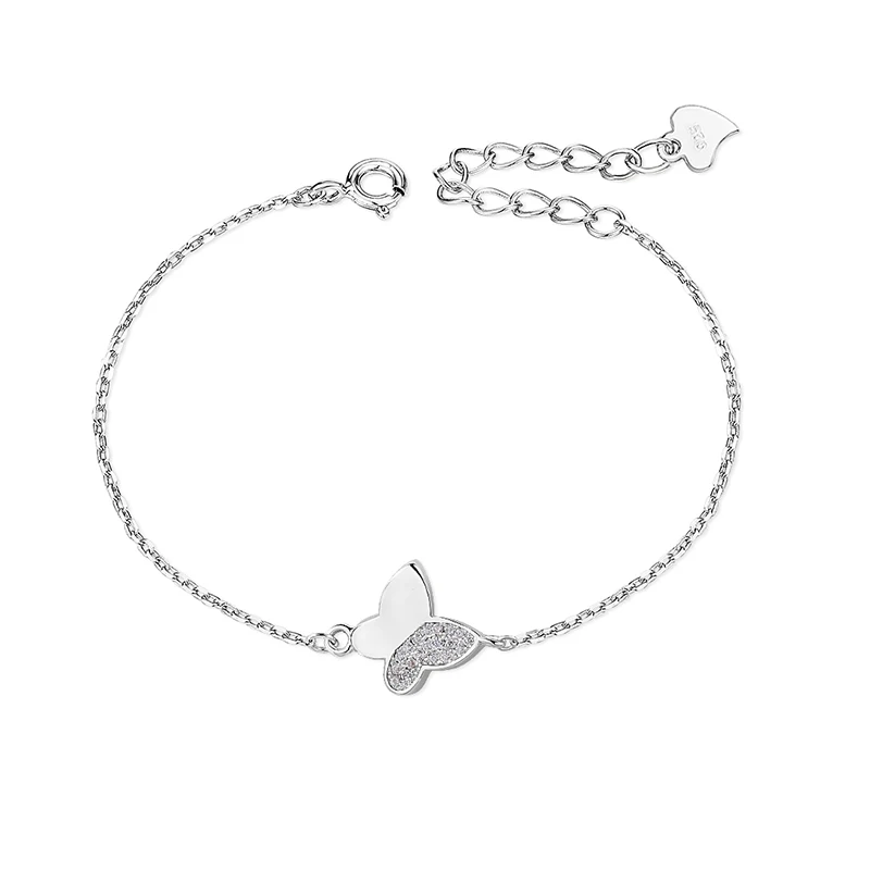 925 sterling silver CZ chain bolo bracelet for women