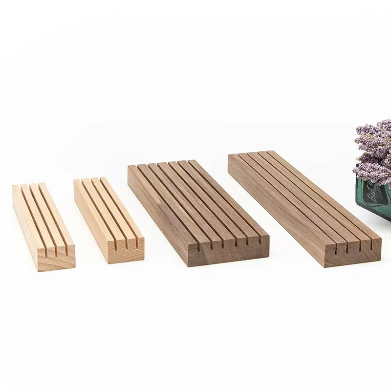 beech wood holder solid wood DIY business card wooden base postcard  holder card  photo card holder base