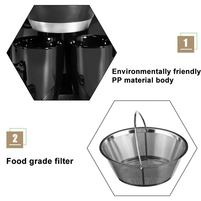 CAFEMASY Electric Drip Coffee Machine with Two Cups Portable Coffee Machine Espresso Coffee Maker for Home Use