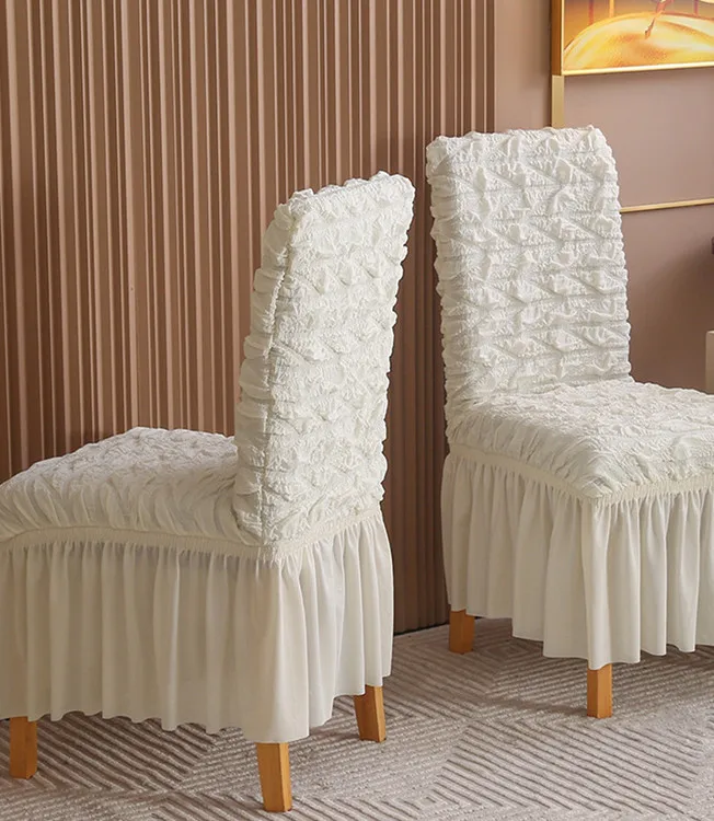 Elastic Cover For Chair Universal Size Chair Slipcovers For Dining Room Polyester Spandex Chair Covers White