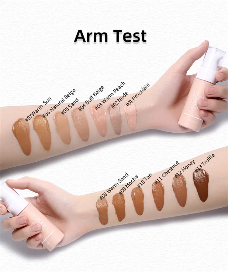 Hot Popular Face Full Coverage Concealing Foundation Matte Tonal Base Liquid Cosmetics Foundation