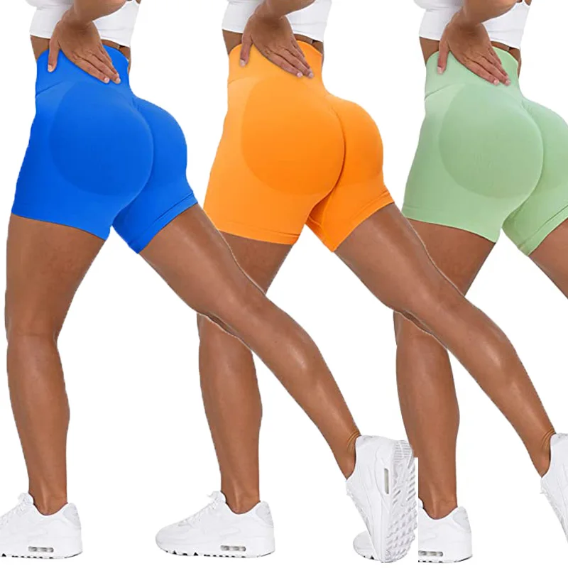Custom Gym Fitness Scrunch Butt Biker Shorts Workout Yoga Booty Shorts High Waisted Seamless Butt Lifting Shorts