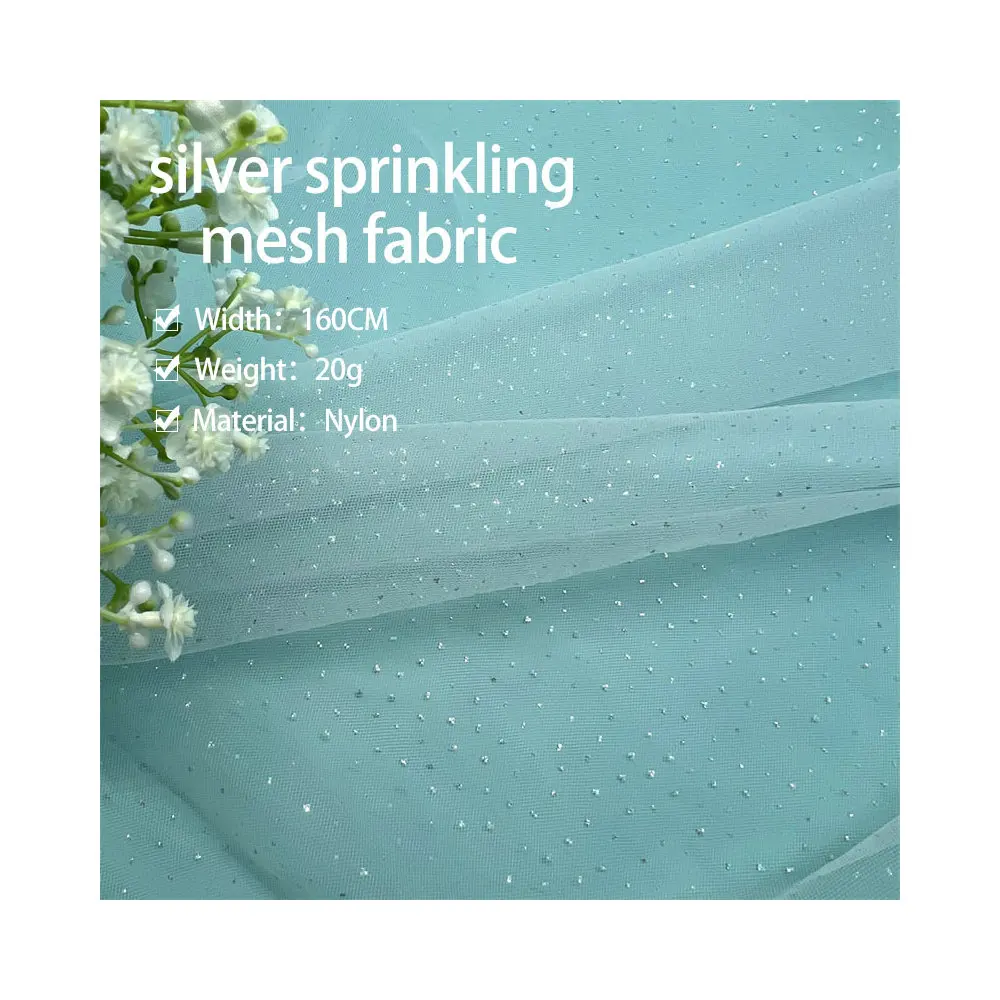 gold silver and colorful sprinkle sequin tulle mesh fabric Glitter Sequin Print Tulle fabric for Tutu Dress