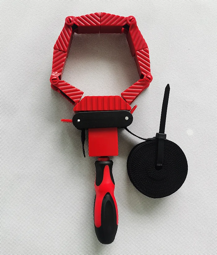 2 Packs Strap Clamps for Woodworking and Quick Release Band Clamps with 4 Corner Claws Thick and Sturdy Belt Clamps, Adjust