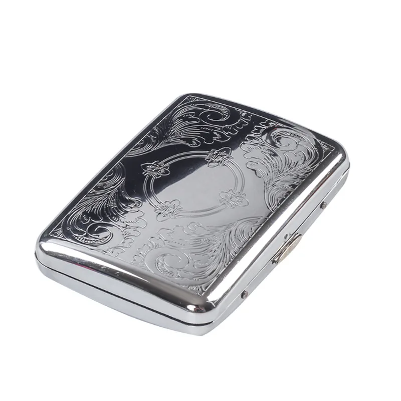 Luxury Rectangular Small Metal Hinged Tin Cigarette Box Mini Portable Metal Tin Packaging Box