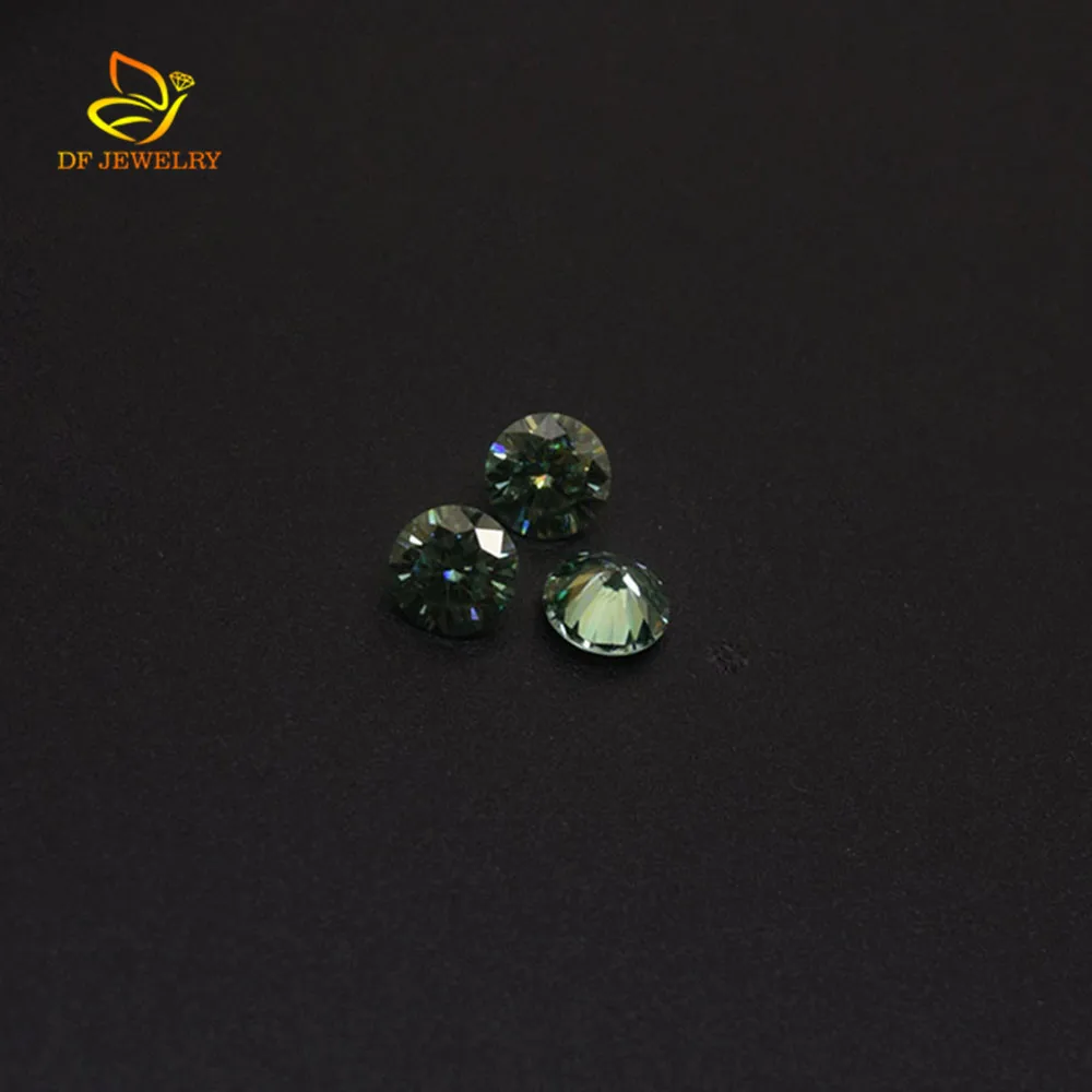 VVS Green Round Brillant cut Synthetic Diamond Moissanite For Ring