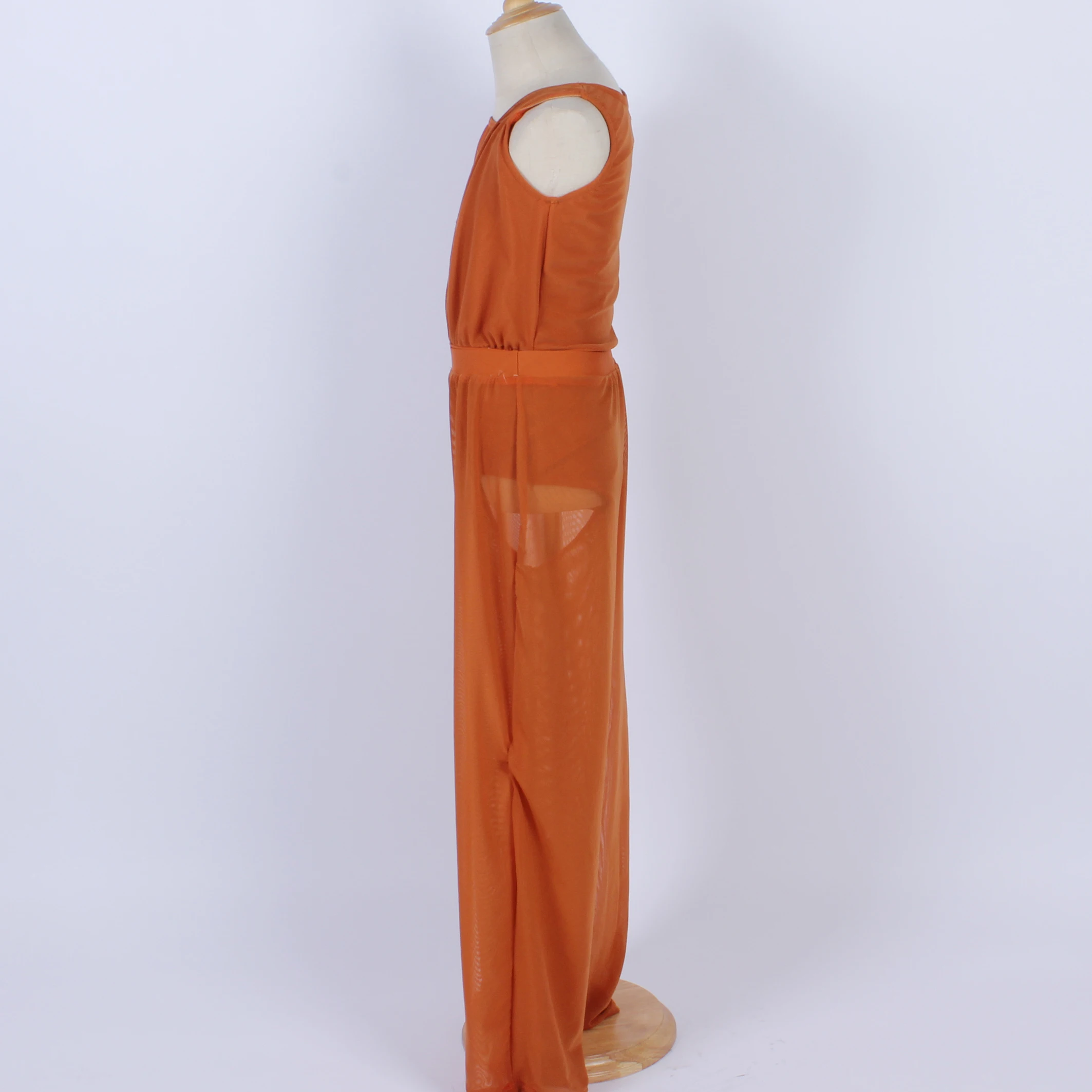 Rust girls elegant latin dance wear lyrical dance leotard stage performance Yoga dance catsuit