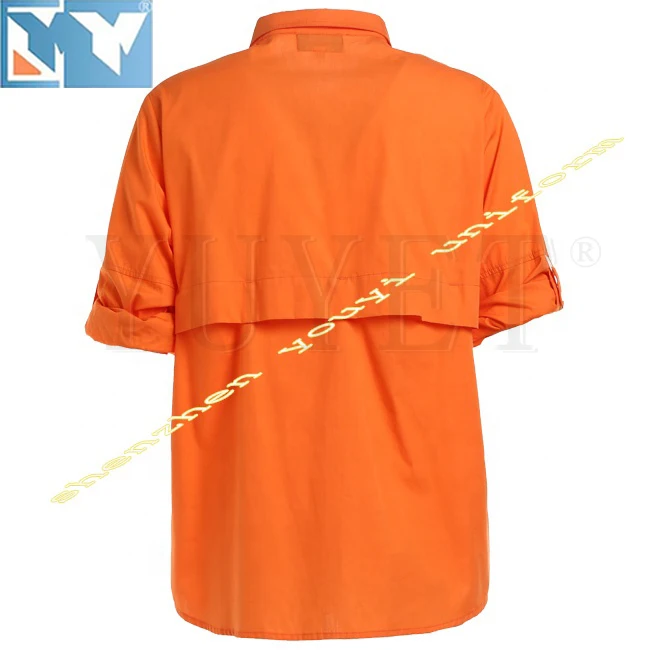 YUYET China Factory Cheap fireproof shirt hi vis cotton fr welding construction long sleeve work shirts
