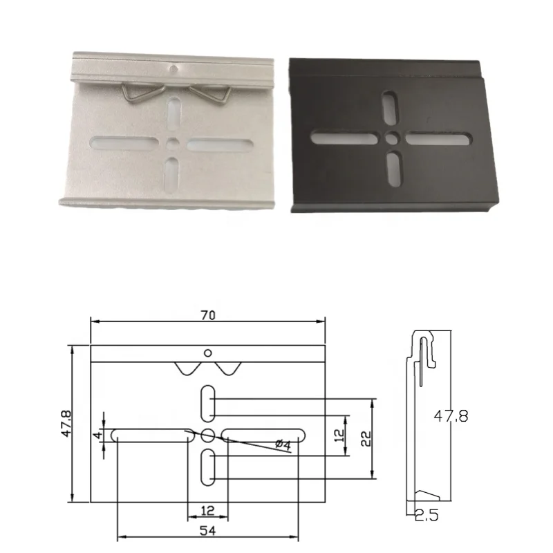 Aluminum alloy 70 wide radiator rail buckle Solid state relay rail buckle Metal guide rail buckle