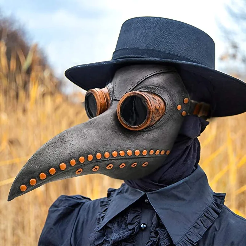 Plague Doctor Bird Mask Long Nose Beak Cosplay Steampunk Halloween Costume Props Latex Material