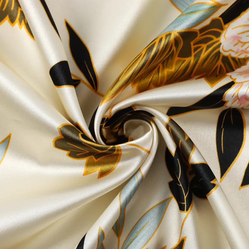 Cloth High-grade Fashion Dress Cheongsam Printed Fabric Upholstery Fabric Flowers Polka Dot Polyester Satin Woven 150cm 95gsm