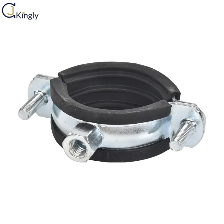 Wholesale high quality 73 -78 mm steel electro galvanized anti seismic pipe tube clamps rubber pipe clamp