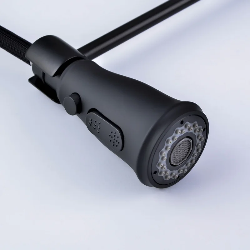 UPC cUPC NSF american standard single handle brass matte black pull down kitchen sink faucet with sprayer for kitchen sink