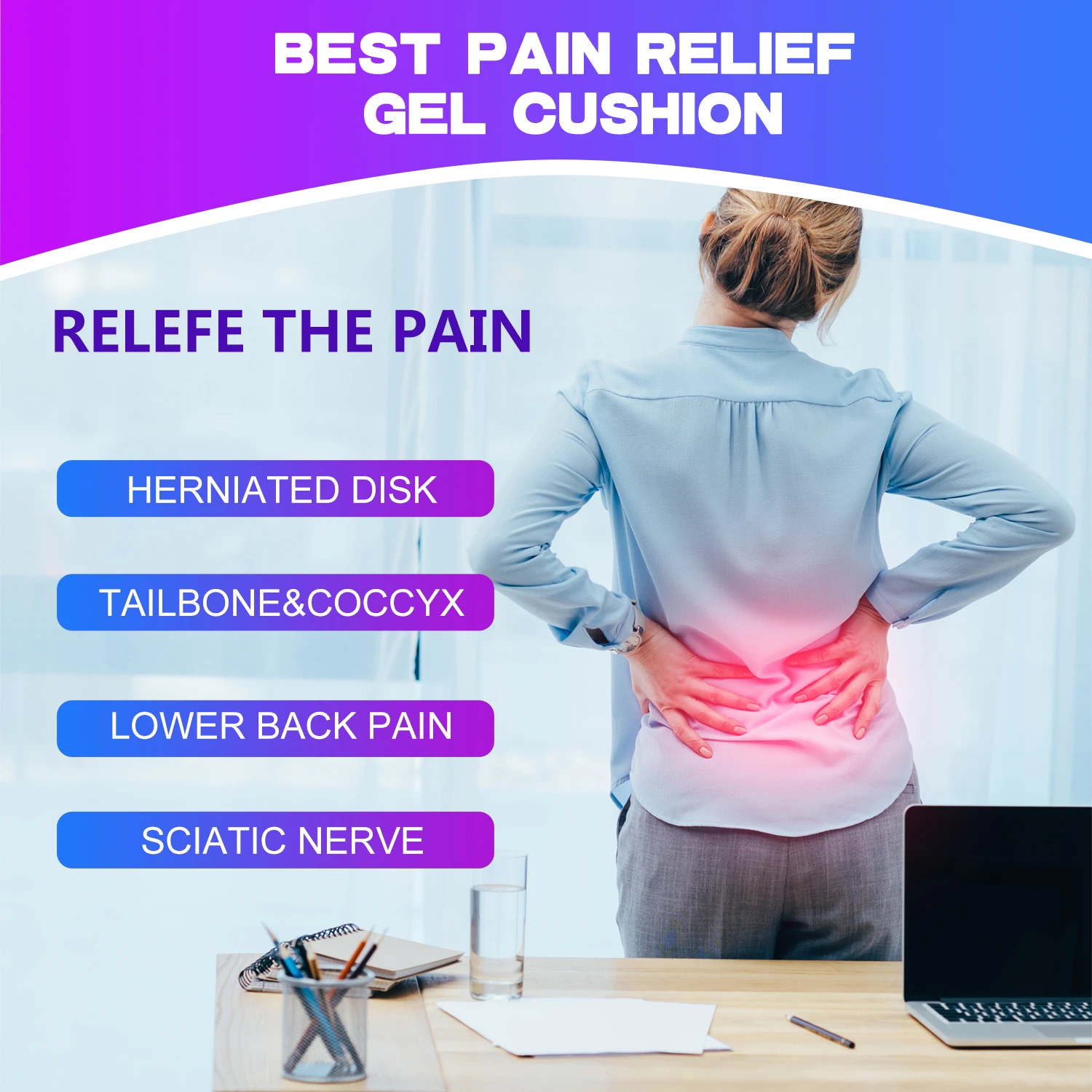 Office Seat Cushion Double Thick Big Gel Seat Cushion Home Office Chair Cars Seat Cushion