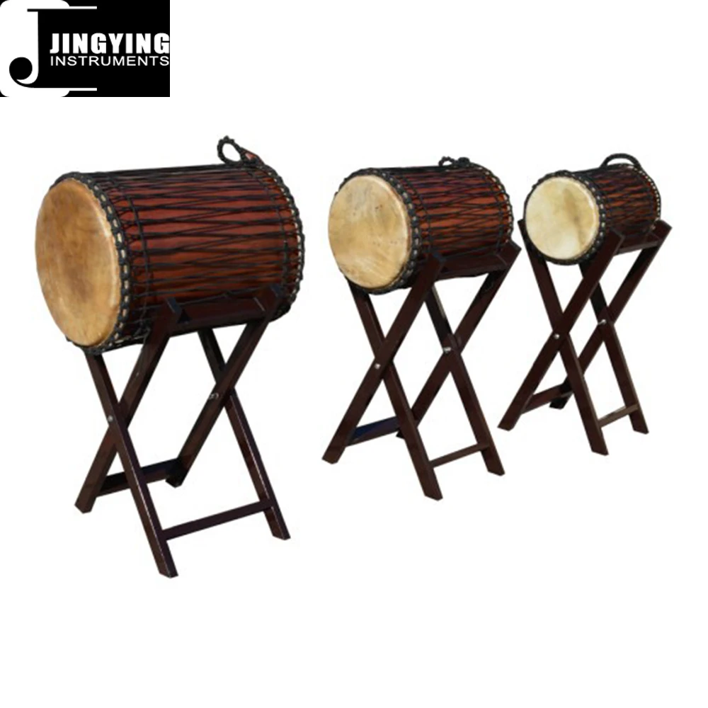 2024 Jingying Music Latin Drums Series,Wholesale 11/13/16 inch Professional Bass/Alto/Treble Djun Djun Drums with Stand Set
