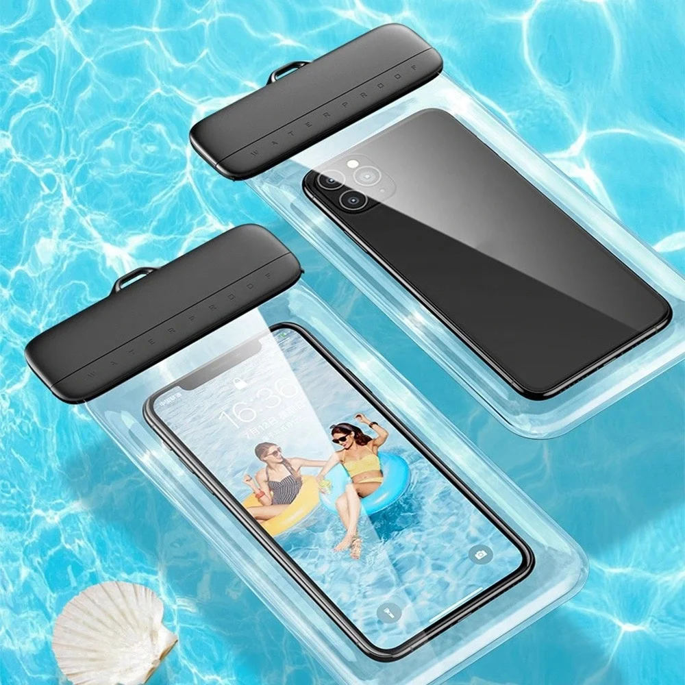High Quality Slide-out Water proof Phone Pouch Diving Surfing Swim Cover With Neck Strap 7 inch Mobile Phone IPX8 Waterproof Bag