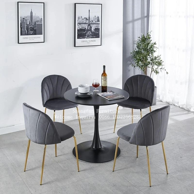 Wholesale Nordic Customizable Size MDF Top Hotel Home Bar Balcony Apartment Wooden Round Dining Tables Tulip Negotiation Table