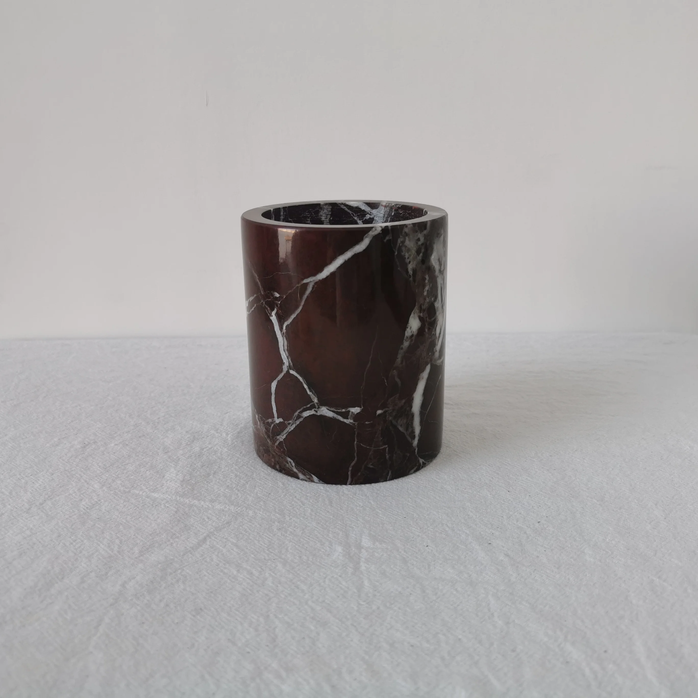 SHIHUI Nordic Home Decoration Modern Luxury Natural Stone Marble Homewares Candle Holder Jar Marble Candle Holders