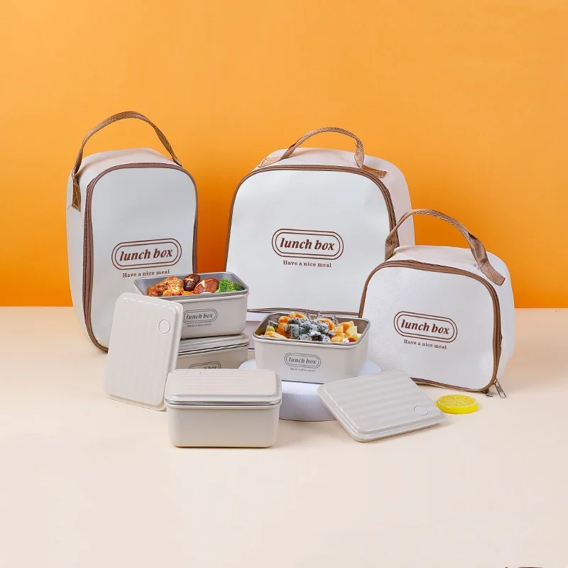 304 Stainless Steel Lunch Boxes Set Meal Boxes with Insulated Bag Tiffin Lunch Box Stainless Steel