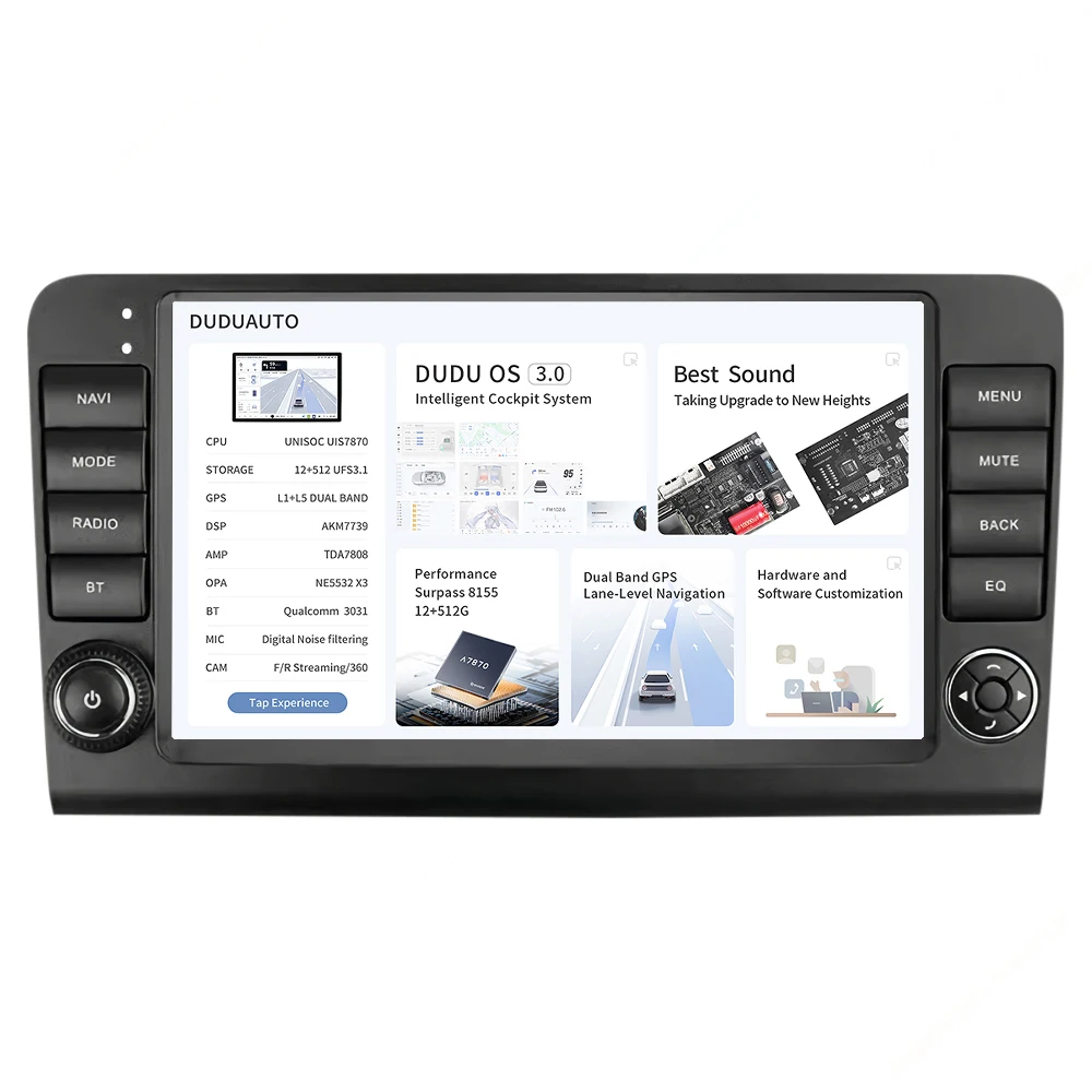 DUDU7 Автомагнитола Android 13 UIS7870 мультимедийный плеернавигатор GPS для Мерседес-Бенц M GL класса W164 X164 ML ML350