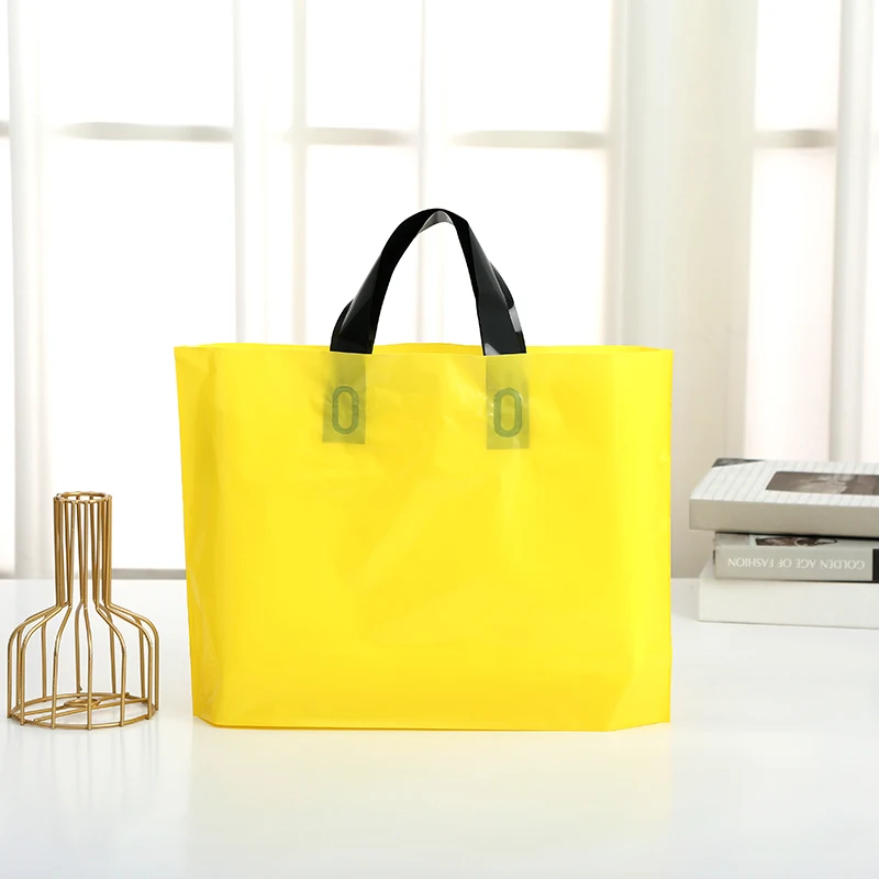 Manufacture Custom Shopping Plastic Gift Shop Carry Bag Ldpe Plastic Tote Bag Custom With Soft Loop Handle