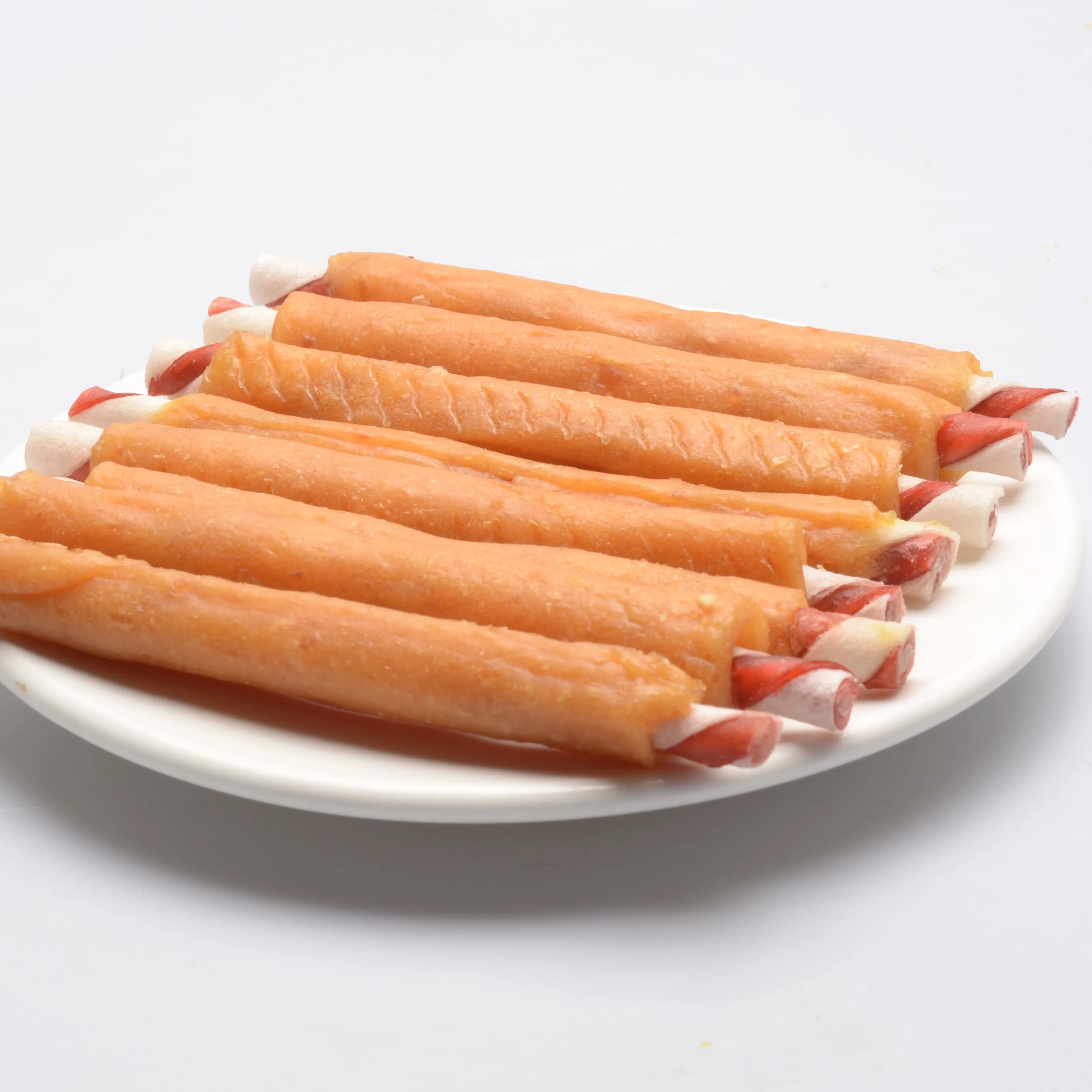 hot selling pet dog chew snacks premium natural meat dog treats wholesale Chicken meat &cowhide stick